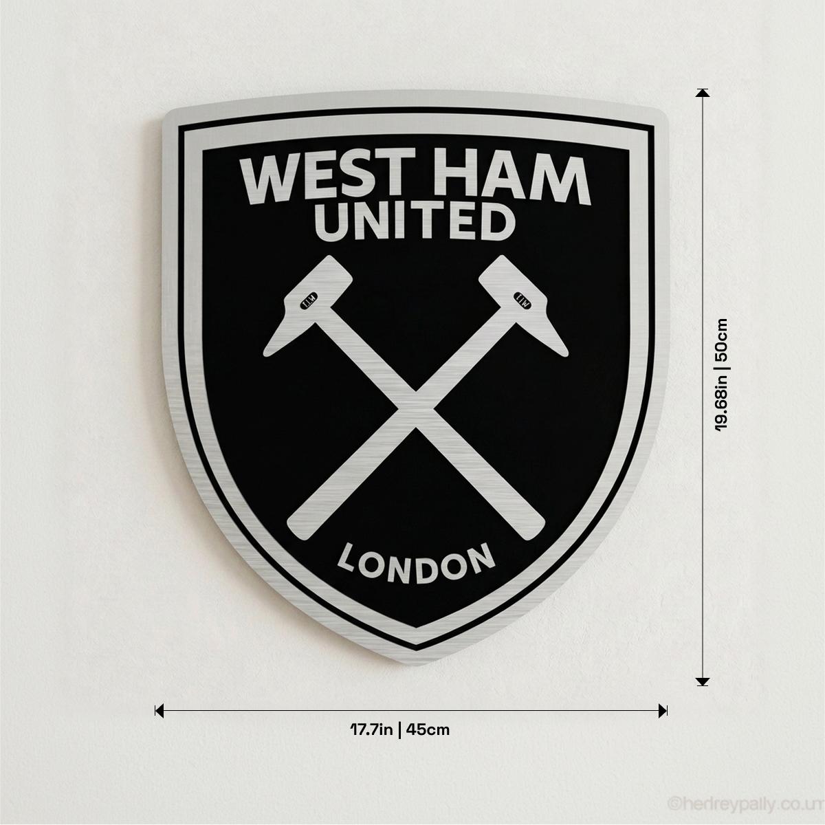 West Ham Aluminium Wall Crest